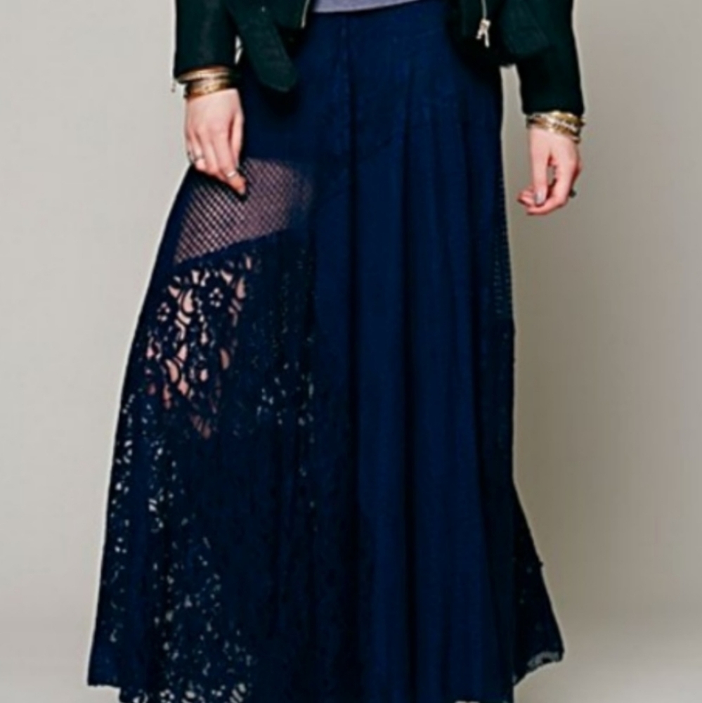 NWT Free People Patchwork Lace Skirt